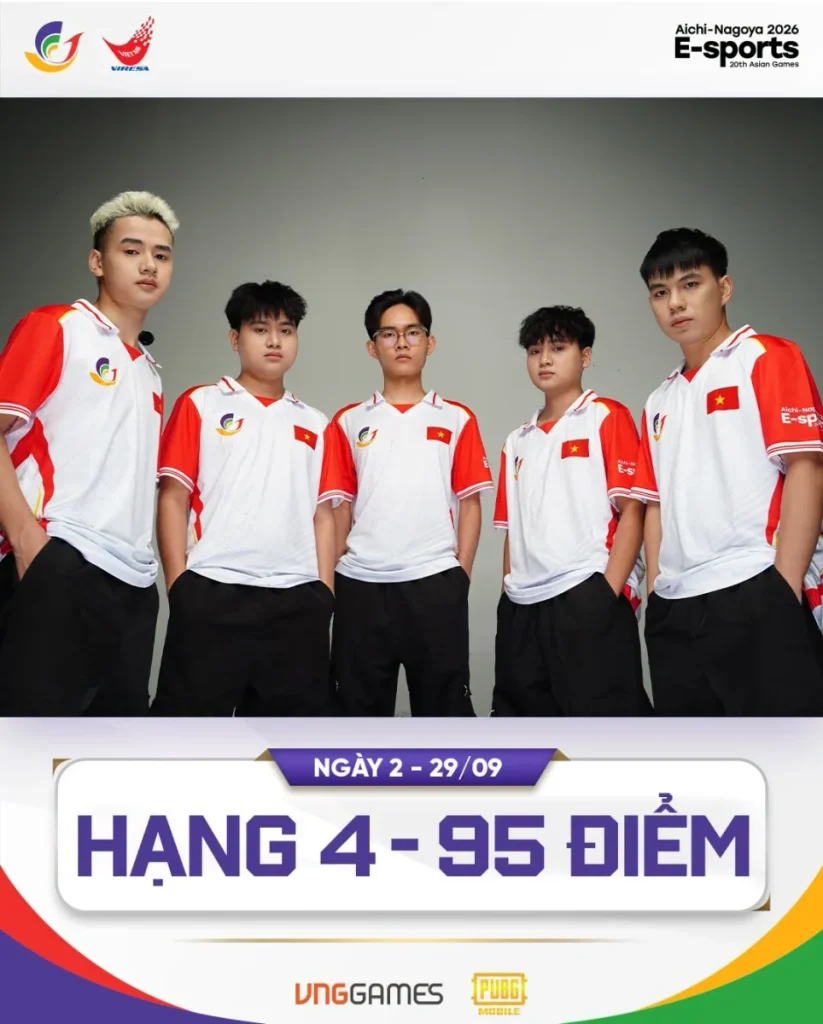 PUBG Mobile Việt Nam đạt 95 điểm tại ASIAD 2026
