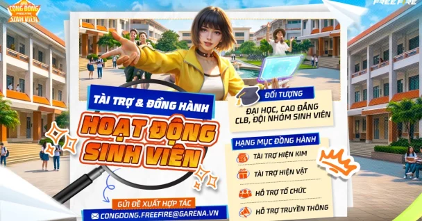 Free Fire Việt Nam tài trợ giải đấu và hoạt động sinh viên